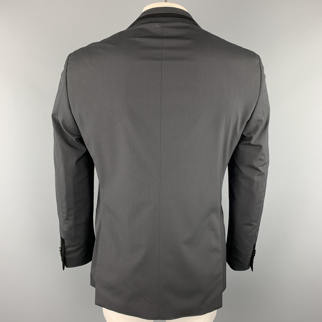 JOHN VARVATOS * U.S.A. Size 40 Black Solid Regular Wool Sport Coat
