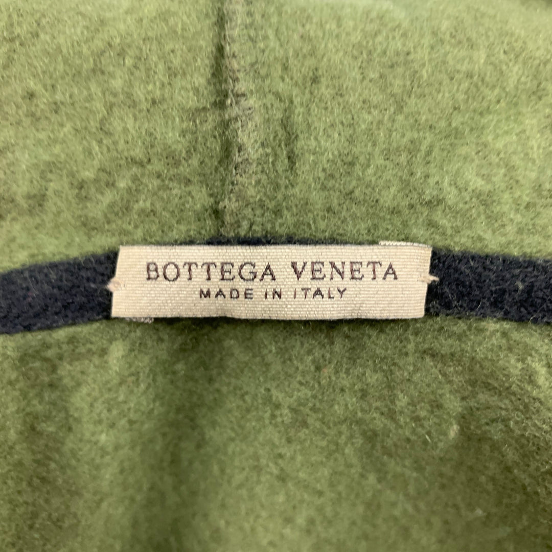 BOTTEGA VENETA Size M Olive Cotton Wool Hooded Sweater