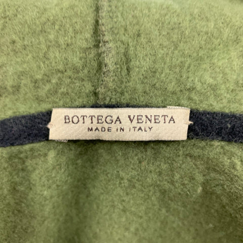 BOTTEGA VENETA Size M Olive Cotton Wool Hooded Sweater