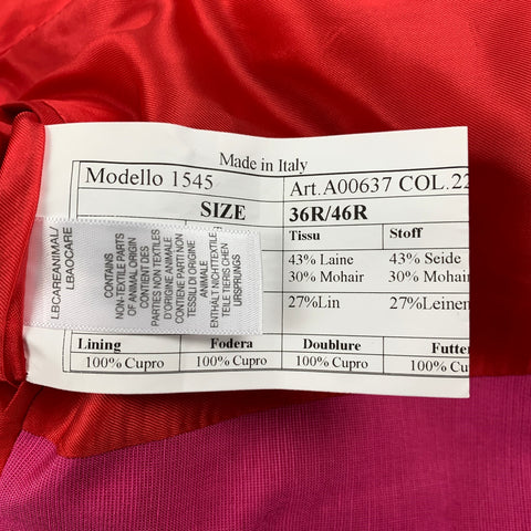 PAUL SMITH Taille 36 Manteau de sport à revers cranté en mélange de soie rose régulier