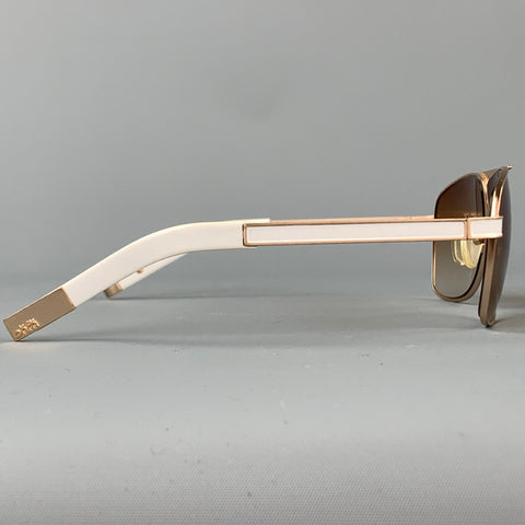 SKUNK FUNK Go South Sailing White & Gold Metal Sunglasses