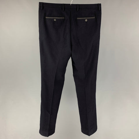 LANVIN Size 32 Navy Wool Dress Pants