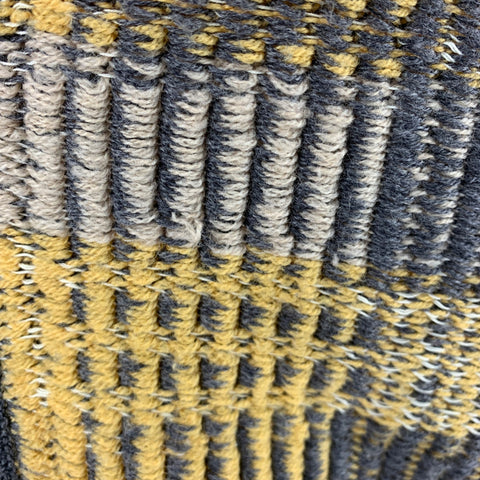 MAISON MARTIN MARGIELA Size S Grey Yellow Plaid Wool Cotton Oversized Cardigan
