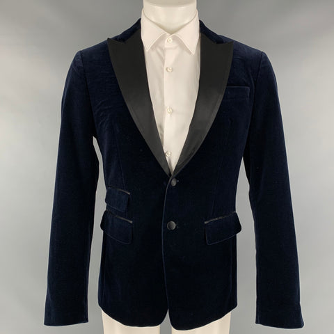 DSQUARED2 Taille 40 Manteau de sport en coton et élasthanne en velours noir marine