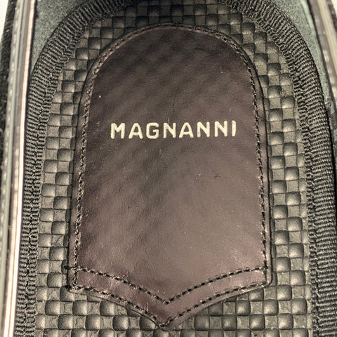 MAGNANNI Size 9.5 Black Mixed Materials Velvet Slip On Loafers