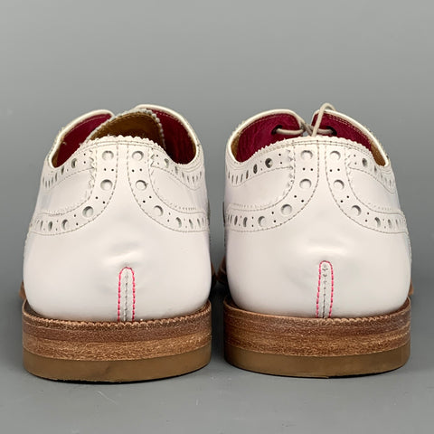 PAUL SMITH Zapatos con cordones y punta de ala de cuero perforado blanco Talla 11