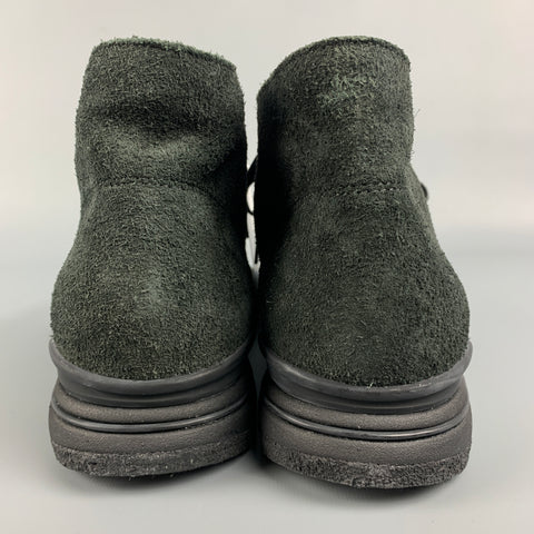 VISVIM Talla 9 Botas ISDT con cordones de cuero texturizado negro-FOLK