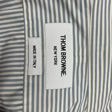 THOM BROWNE Size XS White Grey Stripe Cotton Button Down Long Sleeve Shirt