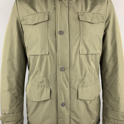 EREDI PISANO Size M Olive Green Padded Patch Pocket Winter Jacket