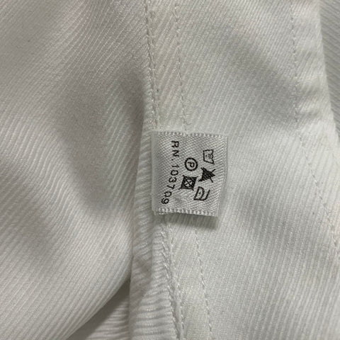 ARMANI COLLEZIONI Size M Solid Button Up White Cotton Long Sleeve Shirt