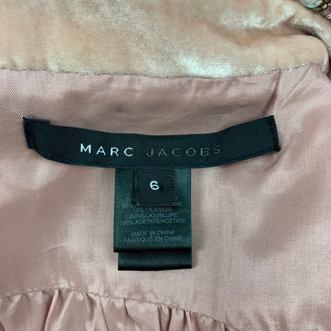 MARC by MARC JACOBS Talla 6 Chaqueta con cuentas de seda y rayón rosa