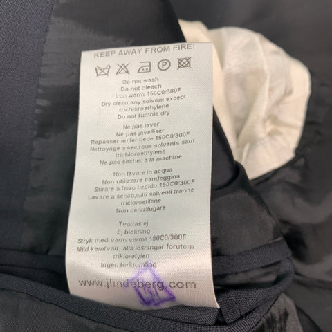 J. LINDEBERG Size 36 Black Wool Notch Lapel Sport Coat