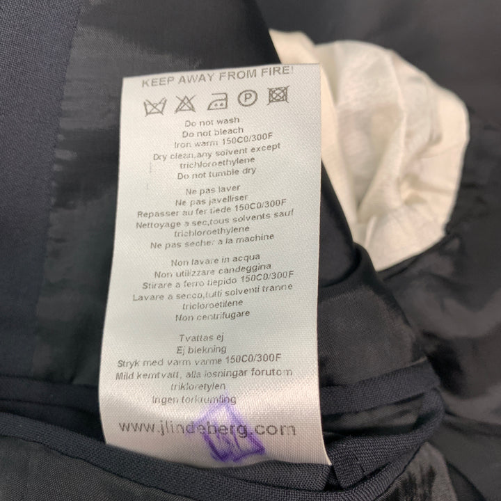 J. LINDEBERG Size 36 Black Wool Notch Lapel Sport Coat