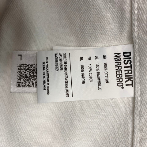 DISTRIKT NORREBRO  Size L White Cotton Denim Jacket