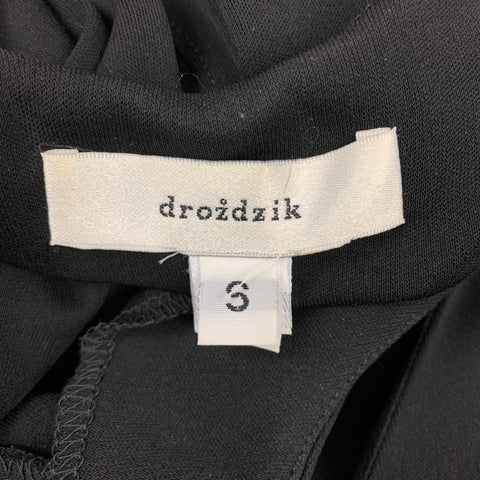 DROZDZIK Size S Black Rayon Cocktail Long Shift Dress
