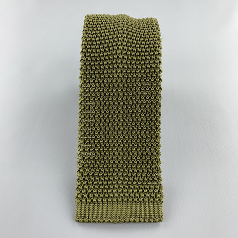 BUDD Olive Green Silk Textured Knit Tie