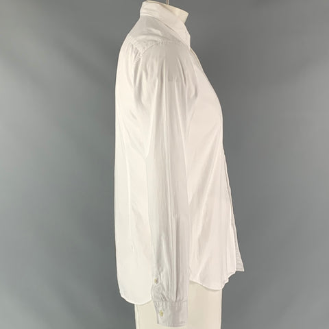 PAUL SMITH Size L Solid Cotton Button Up  White Long Sleeve Shirt