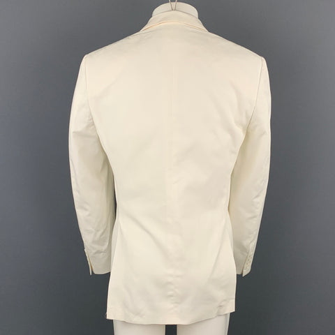 BURBERRY LONDON Size 38 White Cotton Notch Lapel Sport Coat