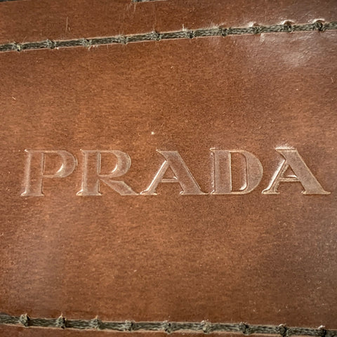 PRADA Taille 11 Sandales en cuir bicolore bleu vert
