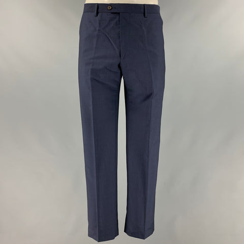 PAUL SMITH Size 44 Navy Wool Mohair Notch Lapel Suit