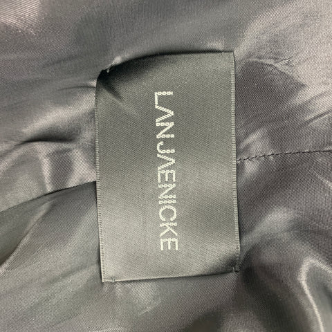 LAN JAENICKE Size 2 Black Cashmere Hidden Button Coat