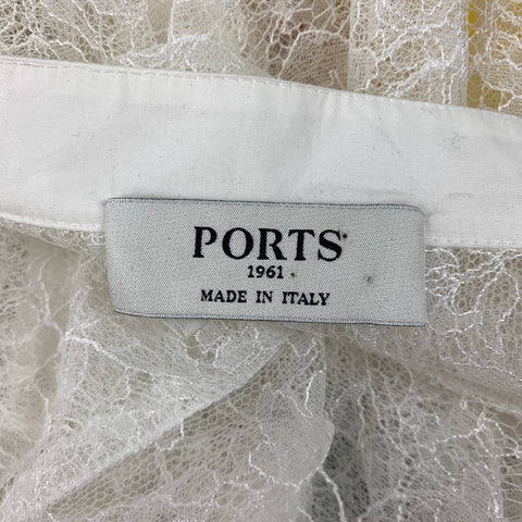 PORTS 1961 Size M White Viscose Blend Lace Tunic Shirt