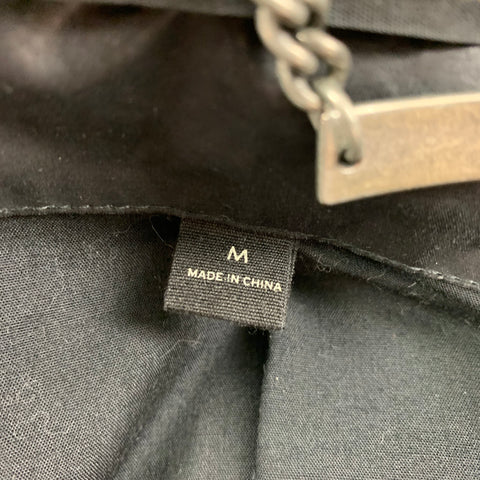 JOHN VARVATOS Size M Black Coated Cotton Double Breasted Coat