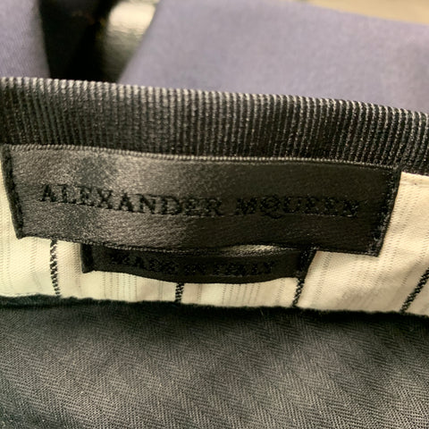 ALEXANDER MCQUEEN Size 34 Navy Solid Wool  Mohair Tuxedo Dress Pants