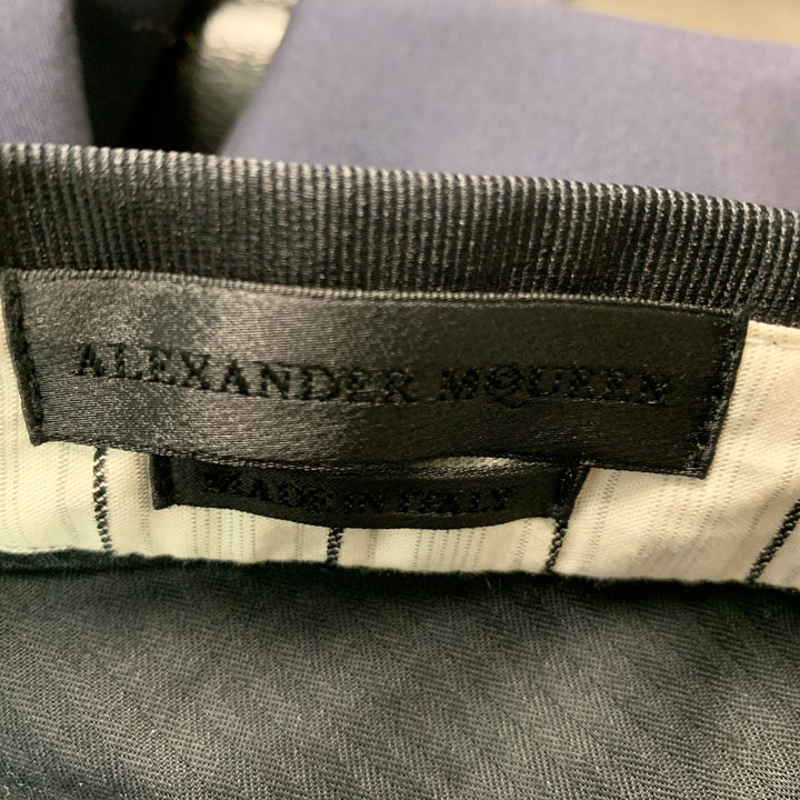 ALEXANDER MCQUEEN Size 34 Navy Solid Wool  Mohair Tuxedo Dress Pants