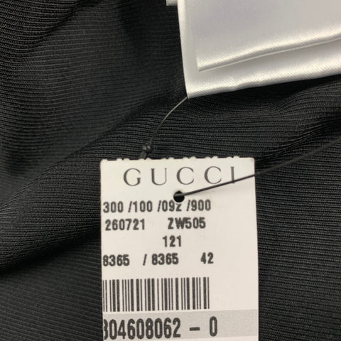 GUCCI Taille 6 Manteau à double boutonnage en coton abstrait noir blanc