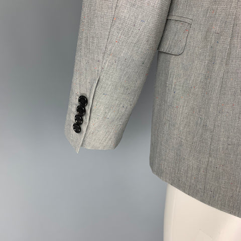 LANVIN Size 38 Regular Light Grey Heather Wool Notch Lapel Sport Coat