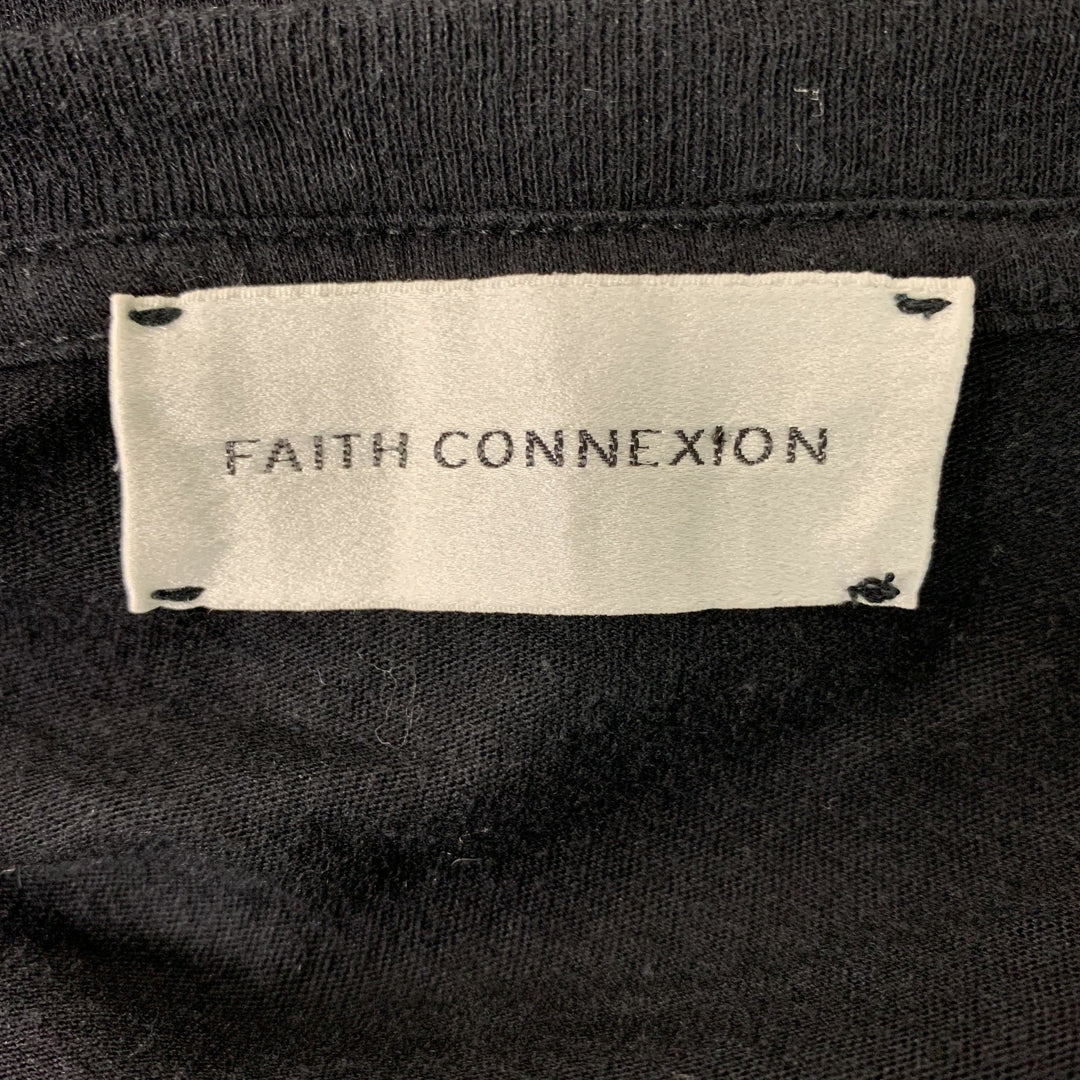 FAITH CONNEXION Size XS Black Solid Cotton Crew-Neck T-shirt