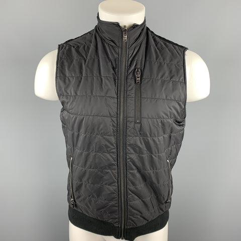 MICHAEL KORS Chaleco con cremallera de nailon acolchado negro talla S