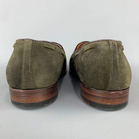 ALDEN x UNIONMADE Size 11.5 Olive Solid Tassels Loafers
