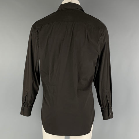 PRADA Size M Brown Cotton  Elastane Long Sleeve Shirt