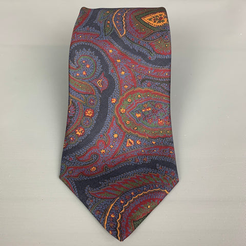 RALPH LAUREN Burgundy & Purple  Paisley Silk Tie