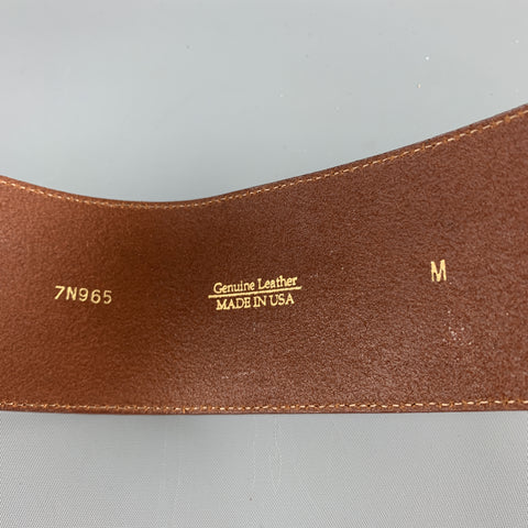 OSCAR DE LA RENTA Size M Tan Leather Silver Buckle Wrap Belt
