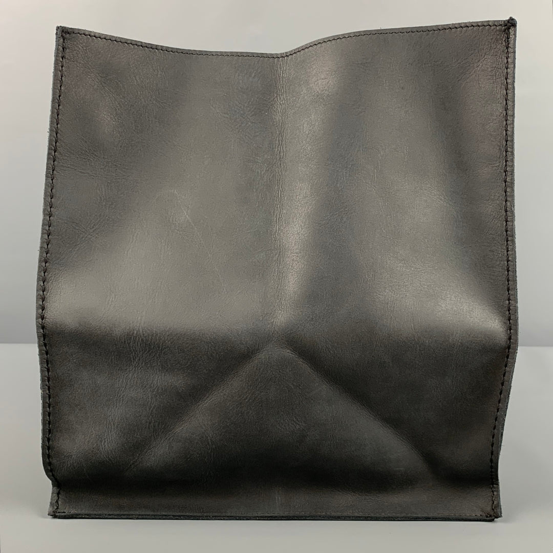 ROOTS Charcoal Leather Tote Bag