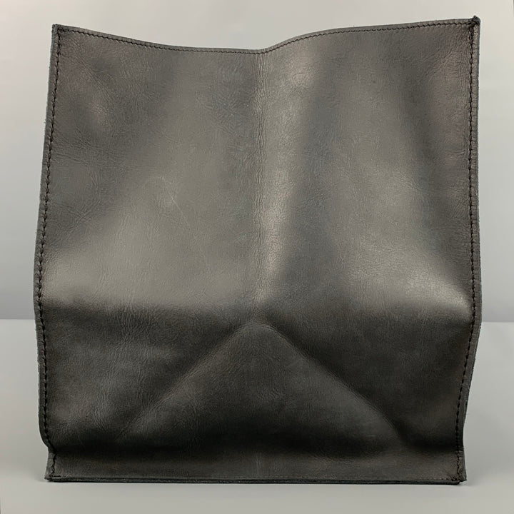 ROOTS Charcoal Leather Tote Bag