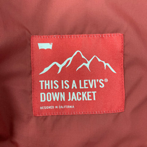 LEVI STRAUSS Size M Olive & Tan Camouflage Cotton / Linen Down Filled Jacket