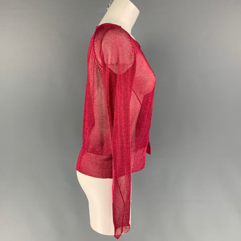 THE ROW Taille XS Haut Giro Vented Métallisé Mélange De Viscose Rouge