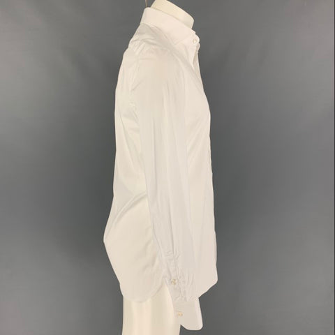 ISAIA Size S White Cotton Button Up Long Sleeve Shirt