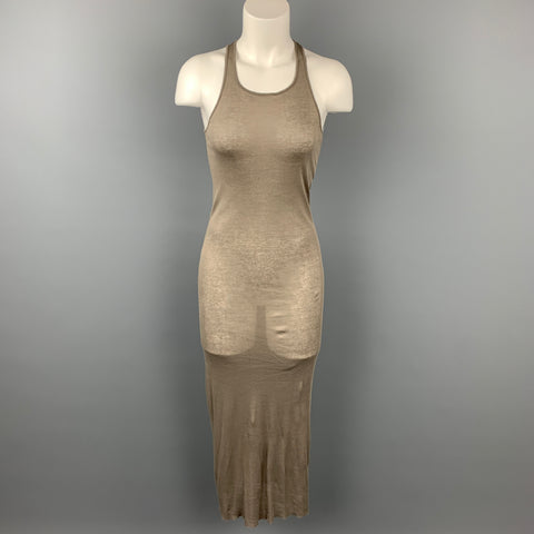 RICK OWENS F/W 19 Taille 4 Robe débardeur Lary en coton taupe