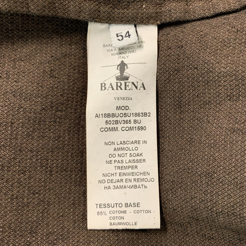 BARENA Taille 44 Chemise à manches longues boutonnée en coton et polyester marron