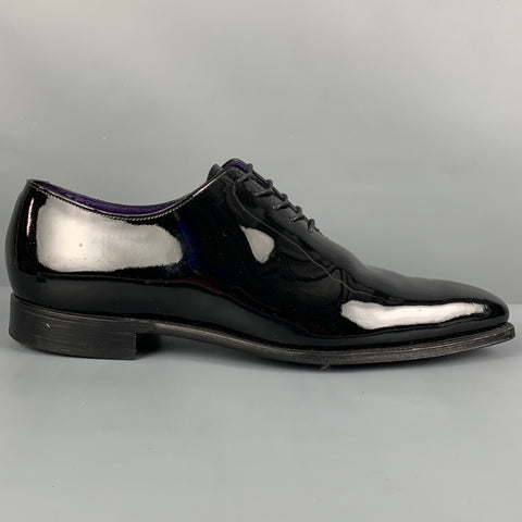 CROCKETT & JONES for BARNEYS NEW YORK Size 10 Black Leather Lace Up Loafers