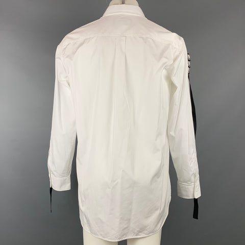 DSQUARED2 Size XS White & Black Cotton Button Up Long Sleeve Shirt