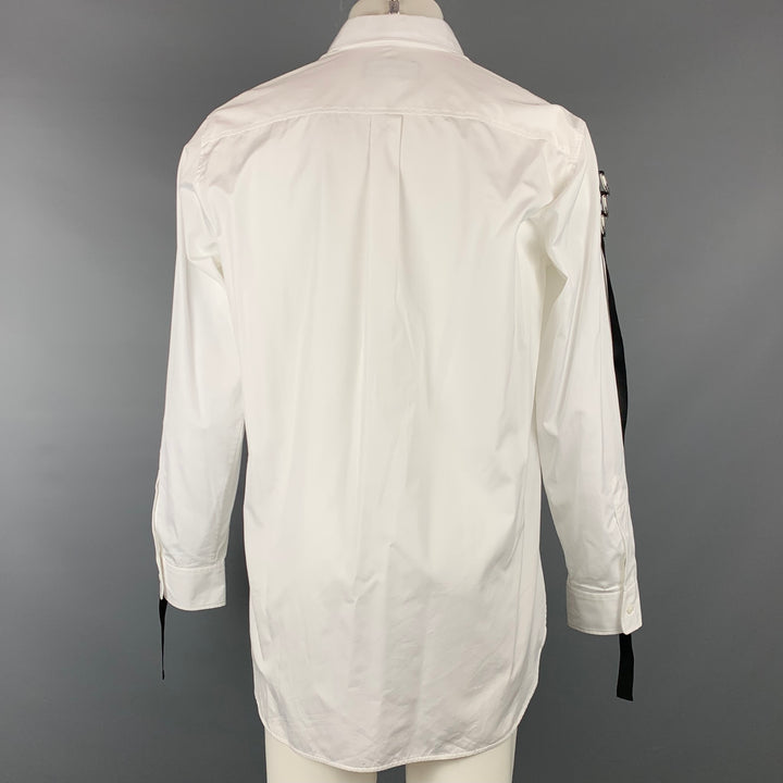 DSQUARED2 Taille XS Chemise à manches longues boutonnée en coton blanc et noir