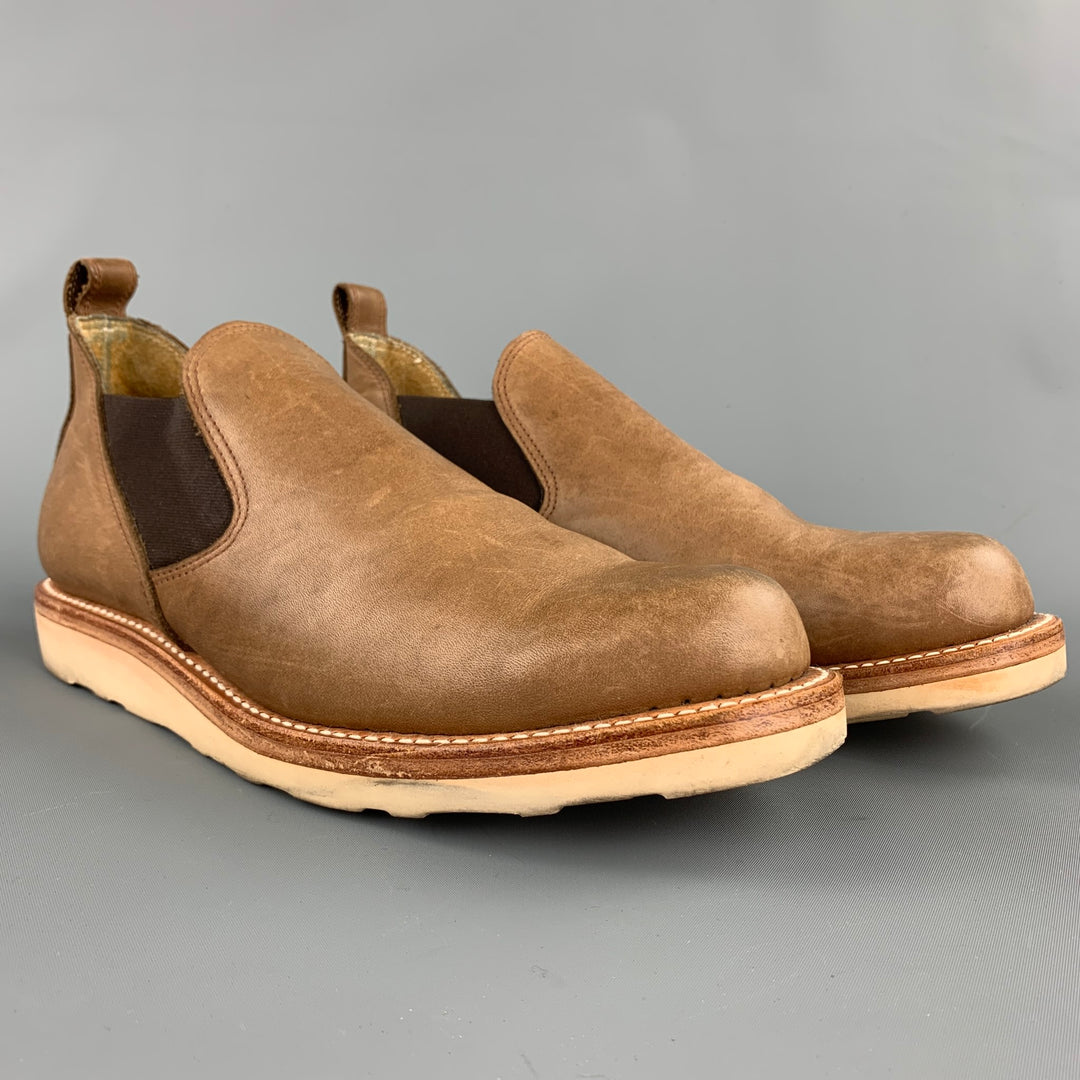 SANTA ROSA Taille 10 Bottes à enfiler en cuir caramel