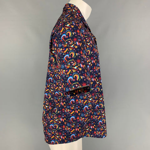 JONATHAN COHEN Size XS Multi-Color Print Silk Camp Short Sleeve Shirt