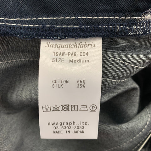 SASQUATCHfabrix Taille M Indigo Contrast Stitch Cotton Silk Jeans